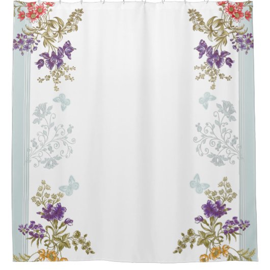 Sweet Floral Stems Douchegordijn (Voorkant)