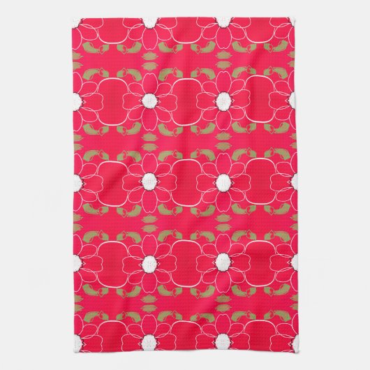 Sweet Floral Tea-Towel met een moderne print Theedoek (Verticaal)