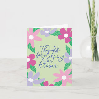 Sweet Floral Teacher Appreciation Greeting Card Kaart