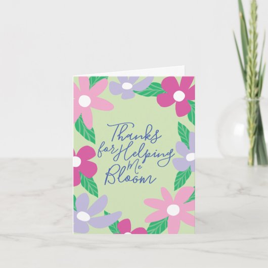 Sweet Floral Teacher Appreciation Greeting Card Kaart (Voorkant)