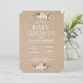 Sweet Floral | Uitnodiging tot Baby shower (Staand voorkant)