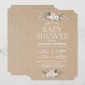 Sweet Floral | Uitnodiging tot Baby shower (Voorkant / Achterkant)