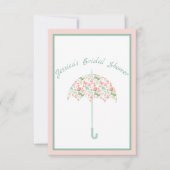 Sweet Floral Umbrella Bridal Shower Kaart (Voorkant)