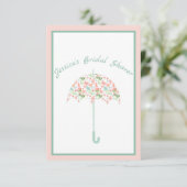 Sweet Floral Umbrella Bridal Shower Kaart (Staand voorkant)