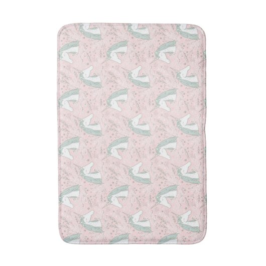 Sweet Floral Unicorn Pattern Badmat (Voorkant Verticaal)