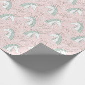 Sweet Floral Unicorn Pattern Cadeaupapier (Hoek)