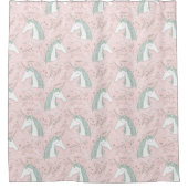 Sweet Floral Unicorn Pattern Douchegordijn (Voorkant)