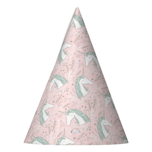 Sweet Floral Unicorn Pattern Feesthoedjes (Links)