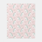 Sweet Floral Unicorn Pattern Fleece Deken (Voorkant)