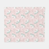 Sweet Floral Unicorn Pattern Fleece Deken (Voorkant (Horizontaal))