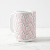 Sweet Floral Unicorn Pattern Koffiemok (Voorkant links)