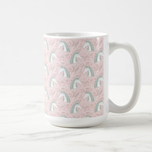 Sweet Floral Unicorn Pattern Koffiemok (Rechts)