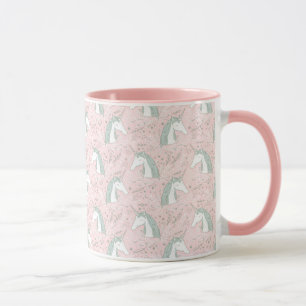 Sweet Floral Unicorn Pattern Mok