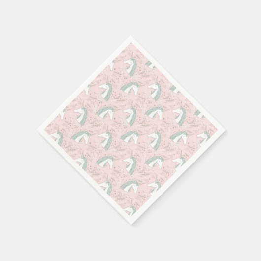 Sweet Floral Unicorn Pattern Servet (Hoek)