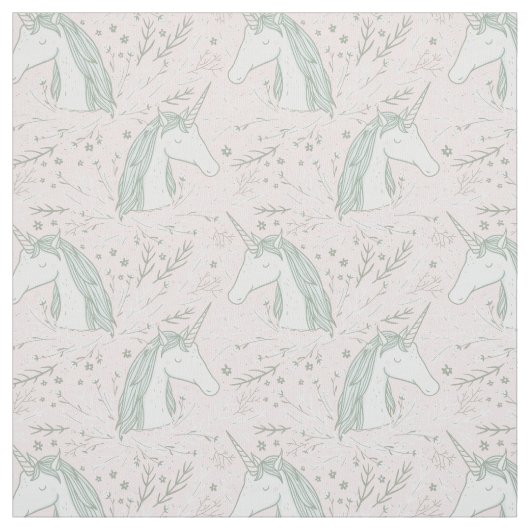 Sweet Floral Unicorn Pattern Stof (Swatch)