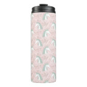 Sweet Floral Unicorn Pattern Thermosbeker (Voorkant)