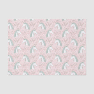 Sweet Floral Unicorn Pattern Tissuepapier