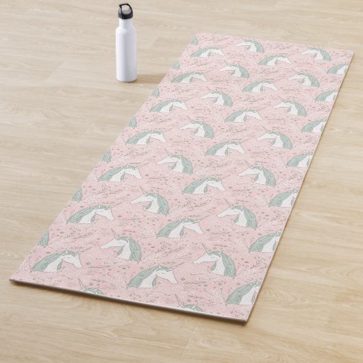 Sweet Floral Unicorn Pattern Yogamat (In situ)