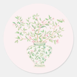 Sweet Floral Vase Ronde Sticker