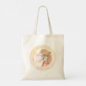 Sweet Floral Waterverf Bunny Happy Easter Name Tote Bag (Achterkant)
