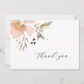 Sweet Floral Waterverf Dank je Kaart (Voorkant)