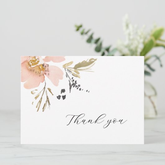 Sweet Floral Waterverf Dank je Kaart (Staand voorkant)