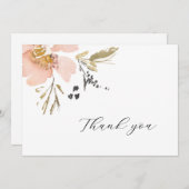 Sweet Floral Waterverf Dank je Kaart (Voorkant / Achterkant)