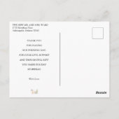 Sweet Floral Weddenschap Foto Dank je Briefkaart (Achterkant)