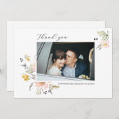 Sweet Floral Weddenschap Foto Hartelijk dank Bedankkaart (Voorkant / Achterkant)
