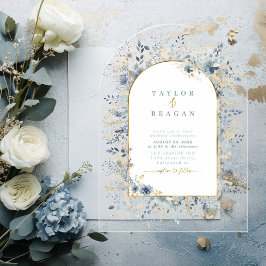 Sweet Floral Wedding Arch Transparant ID1045 Acryl Uitnodigingen