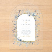 Sweet Floral Wedding Arch Transparant ID1045 Acryl Uitnodigingen (Voorkant)
