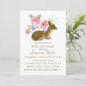 Sweet Floral Woodland Boho Baby shower Kaart (Staand voorkant)