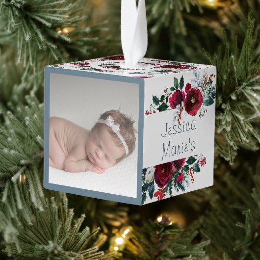 Sweet Floral Wreath Baby's eerste kerstfoto Decoratie (Boom)