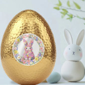 Sweet Flower Bunny Rabbit Easter Ronde Sticker