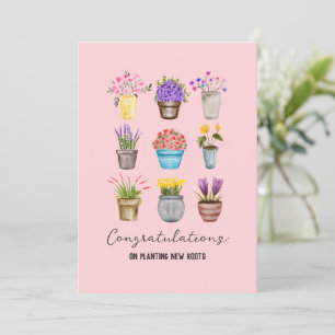 Sweet Flower Planten Welkom Thuis aan Nieuwe Huise Kaart