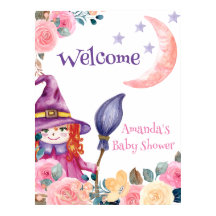 Sweet Flower Witch Baby shower Welkomstbord