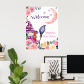Sweet Flower Witch Baby shower Welkomstbord Poster (Thuiskantoor)