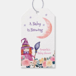 Sweet Flower Witch Cauldron Baby Brewing Shower Cadeaulabel