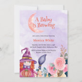 Sweet Flower Witch Cauldron Baby Brewing Shower Kaart (Voorkant)