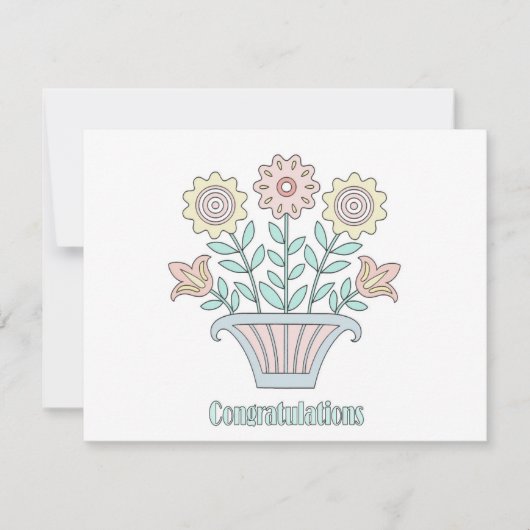 Sweet Flowers Gefeliciteerd Kaart (Voorkant)