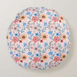 Sweet Flowers & Little Hearts Ronde Kussen
