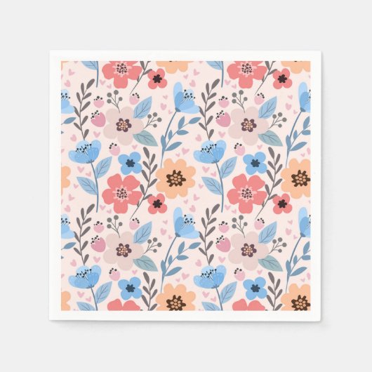 Sweet Flowers & Little Hearts servetten (Voorkant)