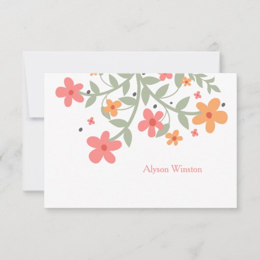 Sweet Flowers Personalized Notecard Notitiekaartje (Voorkant)