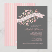 Sweet Flowers Vrijgezellenfeest Tea Party Invitati Kaart (Voorkant / Achterkant)