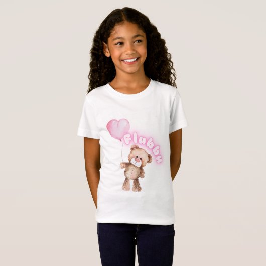 Sweet Flubbu | Schattige teddybeer ontwerp T-shirt (Voorkant volledig)