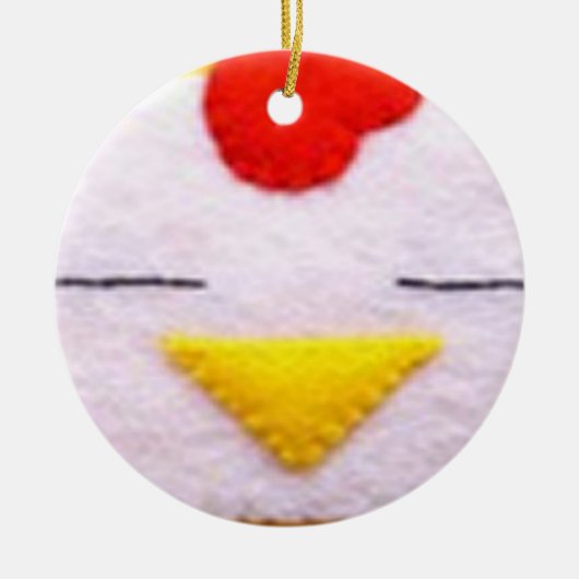 Sweet fluffy kip keramisch ornament (Voorkant)