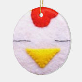 Sweet fluffy kip keramisch ornament (Links)