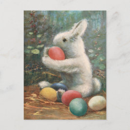 Sweet Fluffy paasbunny en geverfde eieren Briefkaart