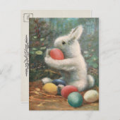 Sweet Fluffy  paasbunny en geverfde eieren Briefkaart (Voorkant / Achterkant)