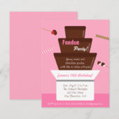 Sweet Fondue Girls Verjaardagsfeest Kaart (Voorkant / Achterkant)